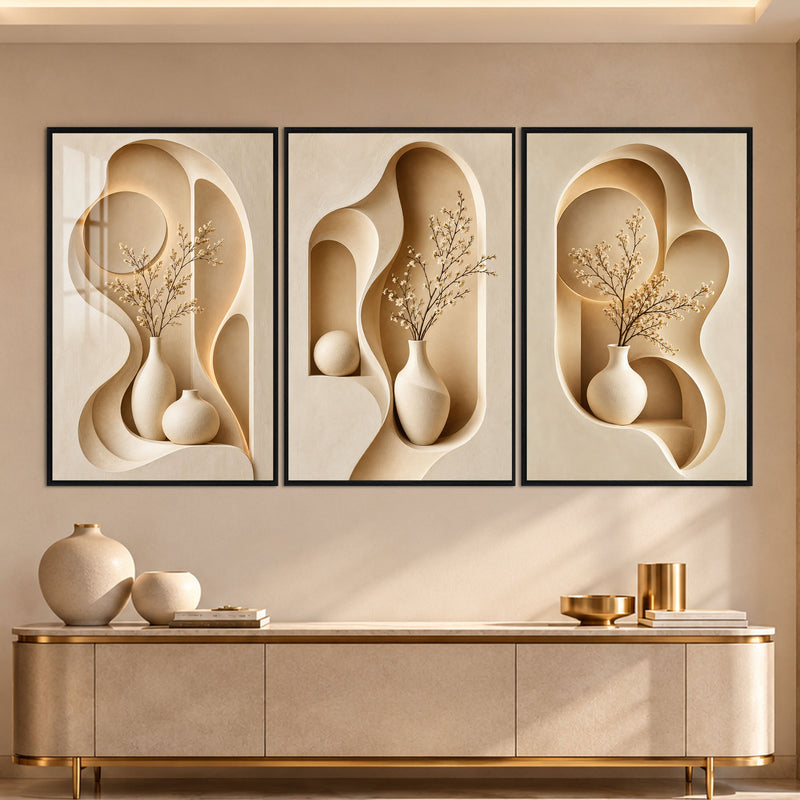 Sculptural Botanical with black frame