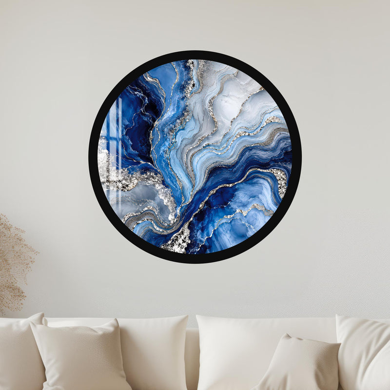 Sapphire Marble Flow with black frame