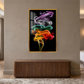 Chromatic Smoke Ribbons with gold frame
