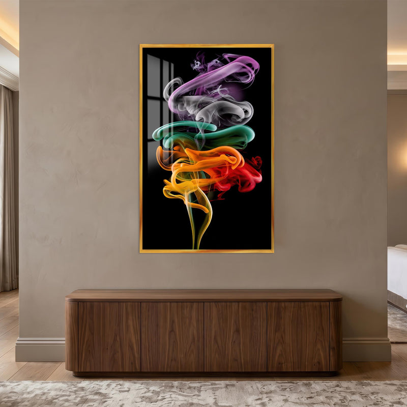 Chromatic Smoke Ribbons with gold frame