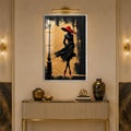 Crimson Hat Elegance with silver frame