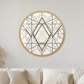 Sacred Geometry Star Line Art with gold frame