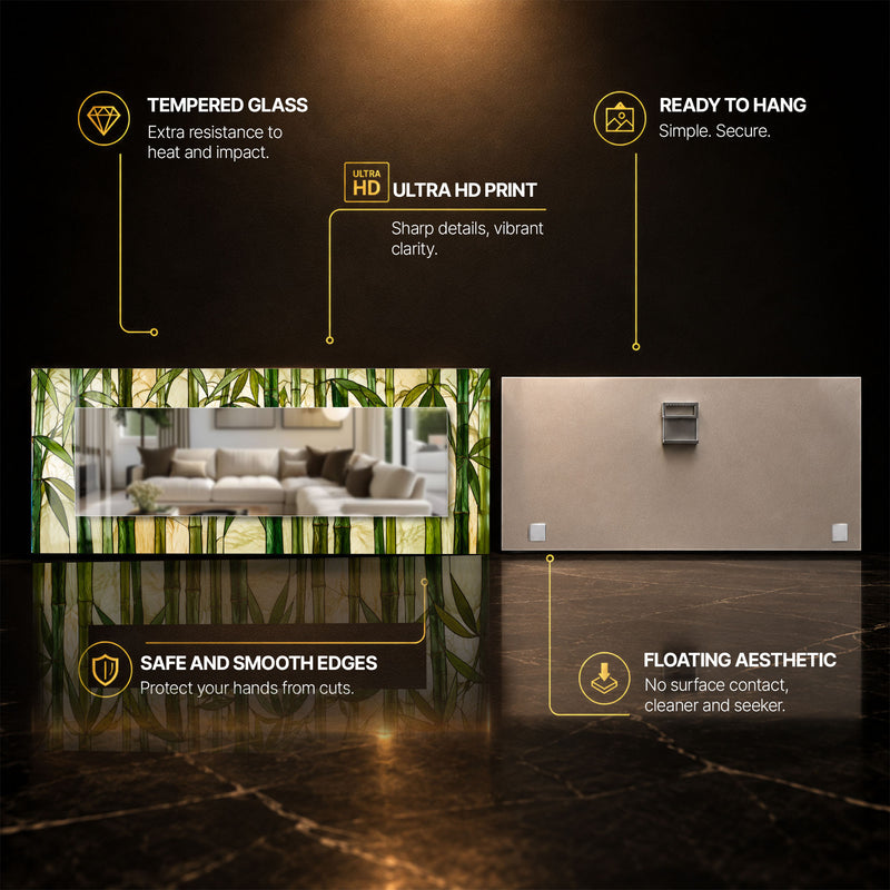 Bamboo Grove — tempered glass, ultra HD print, ready to hang