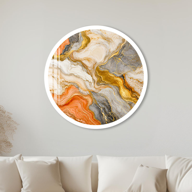 Sunset Marble Flow with white frame