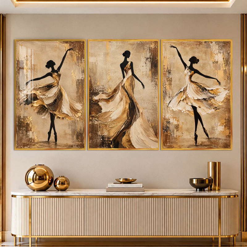 Golden Ballet with gold frame