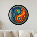 Cosmic Yin Yang with gold frame