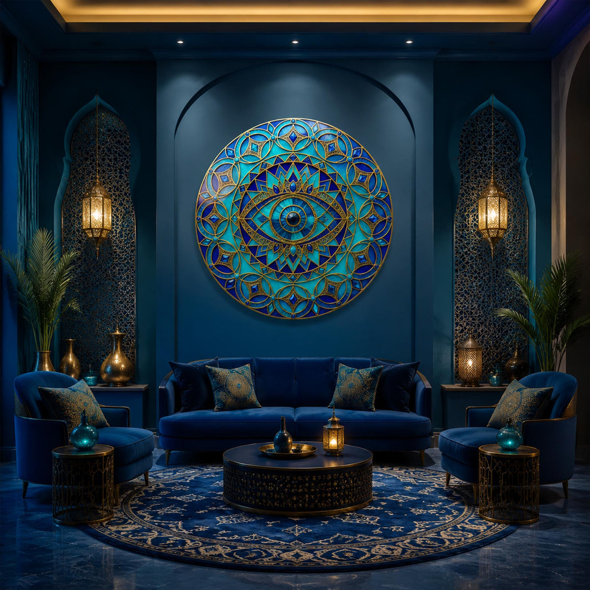 Royal Azure Eye in a modern room