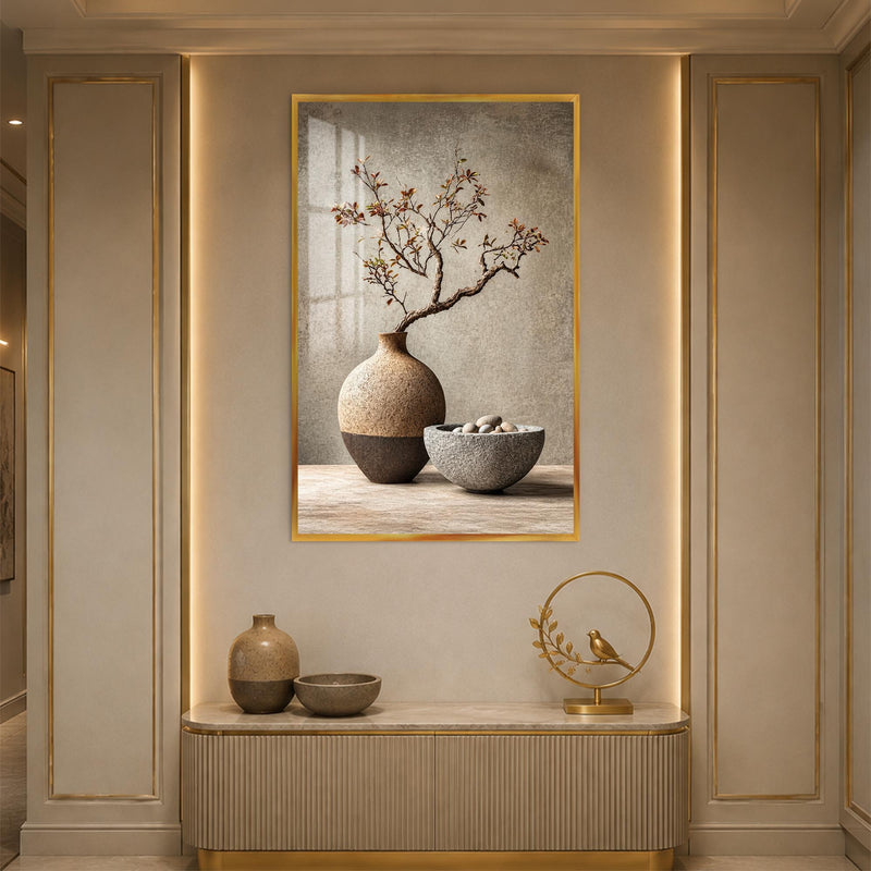 Zen Branch Still Life with gold frame