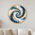 Sapphire Marble Vortex with gold frame