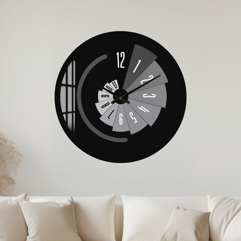 Monochrome Time Spiral with black frame