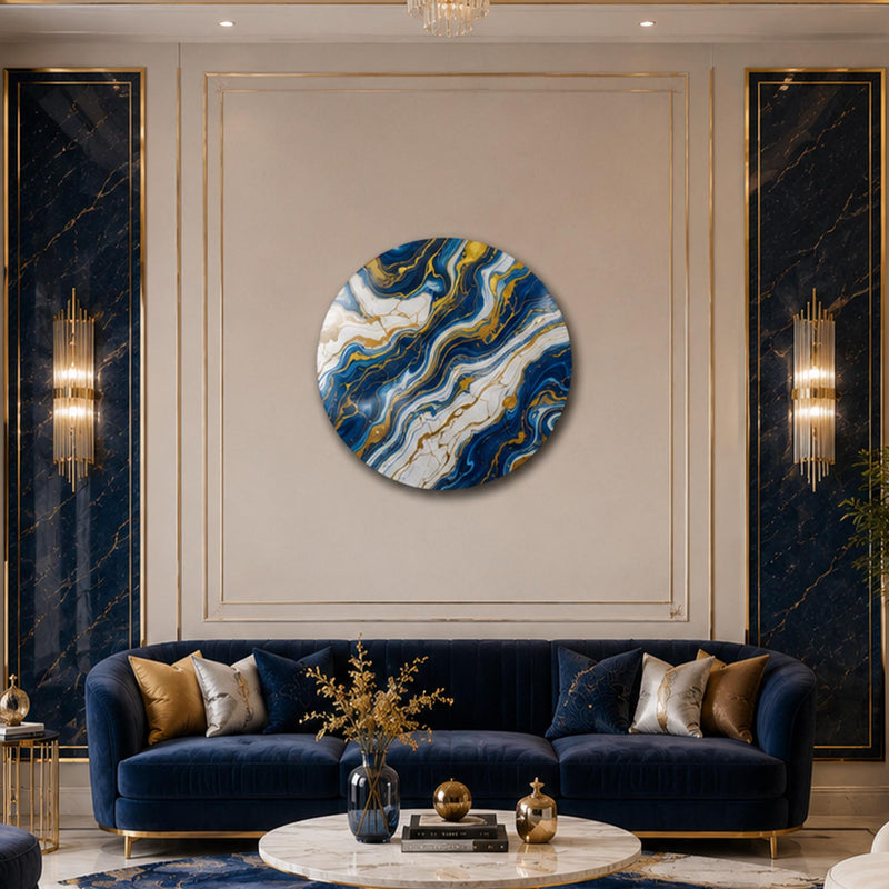 Sapphire Marble Flow in a modern room