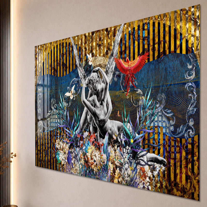 Artronauts Glass Print Winged Lovers Garden Glass Wall Art