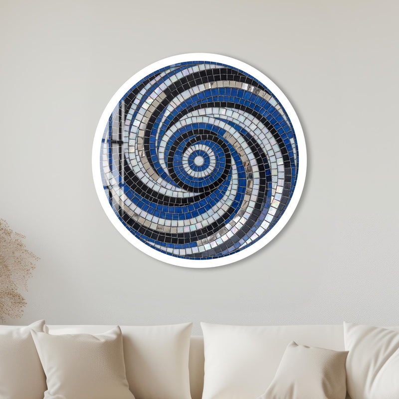 Midnight Mosaic Swirl with white frame
