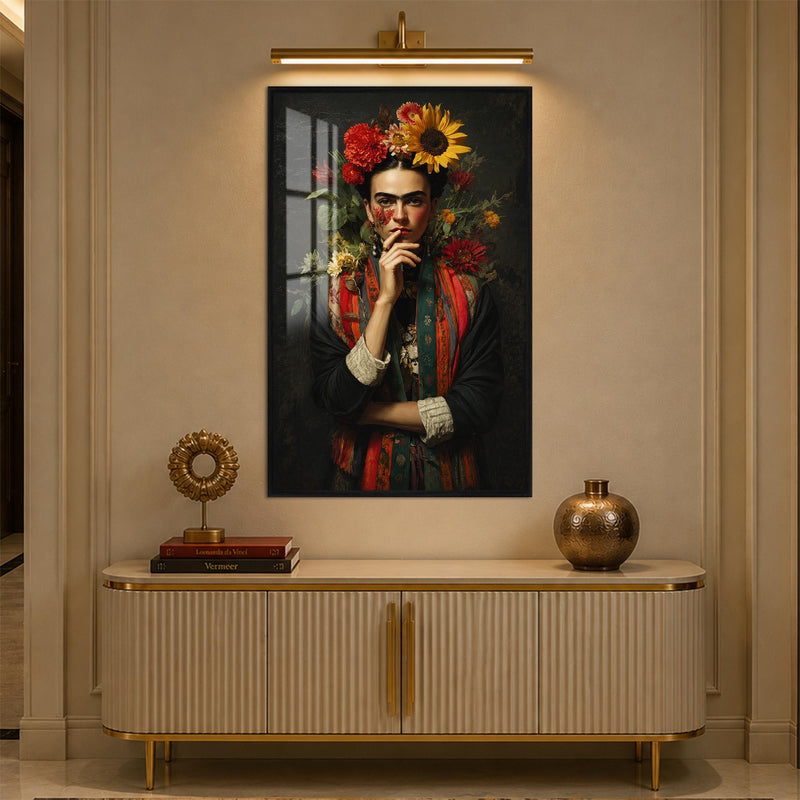 Floral Icon Portrait with black frame