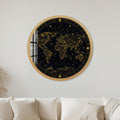 Celestial World Map with gold frame