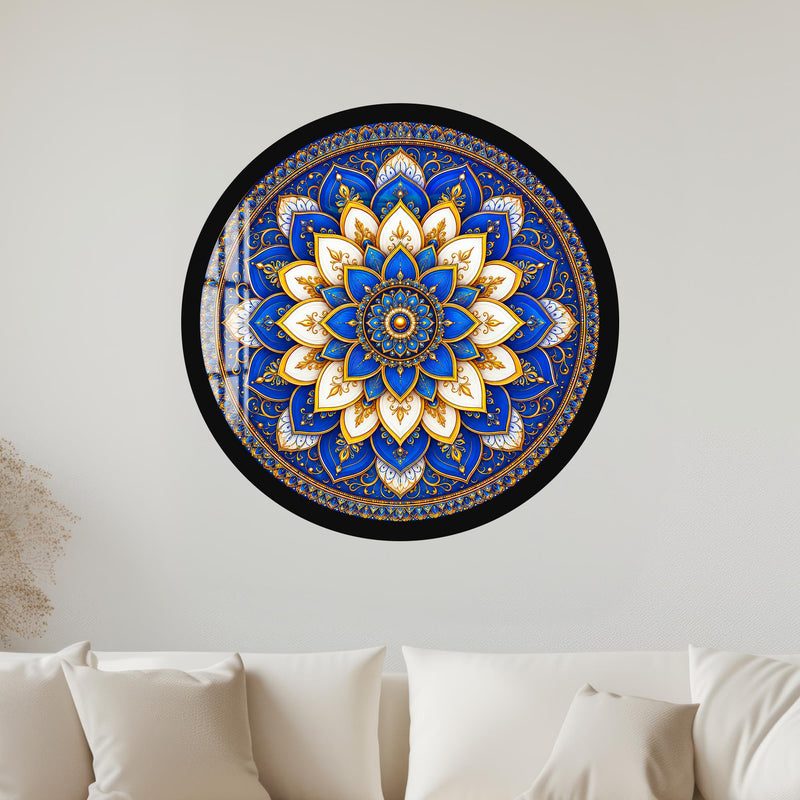 Royal Blue Mandala with black frame