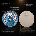 Ottoman Peacock Garden — tempered glass, ultra HD print, ready to hang