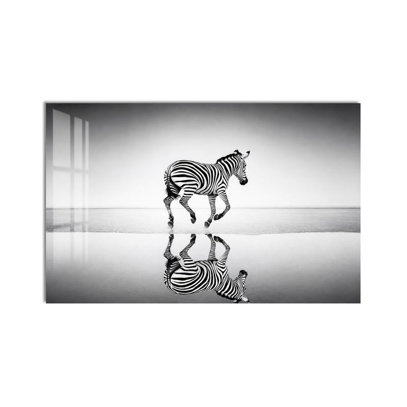 Reflecting Running Zebra product shot on white background