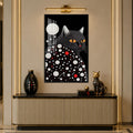 Dotted Midnight Cat with black frame