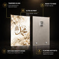 Golden Islamic Floral — tempered glass, ultra HD print, ready to hang