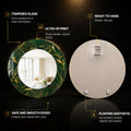 Emerald Botanical Elegance — tempered glass, ultra HD print, ready to hang