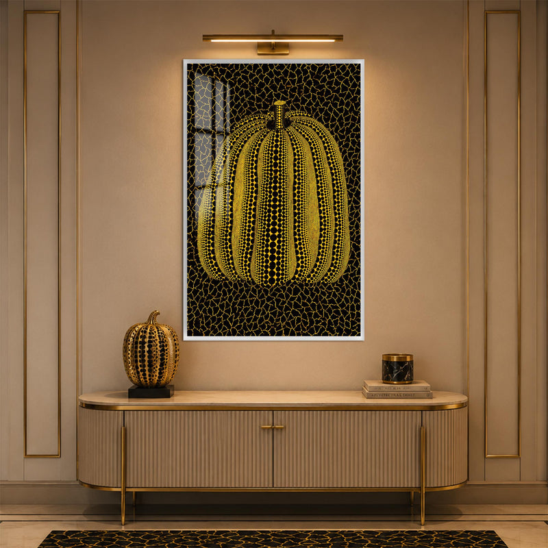 Golden Dotted Pumpkin with white frame