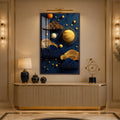 Gilded Cosmic Dreams with walnut frame
