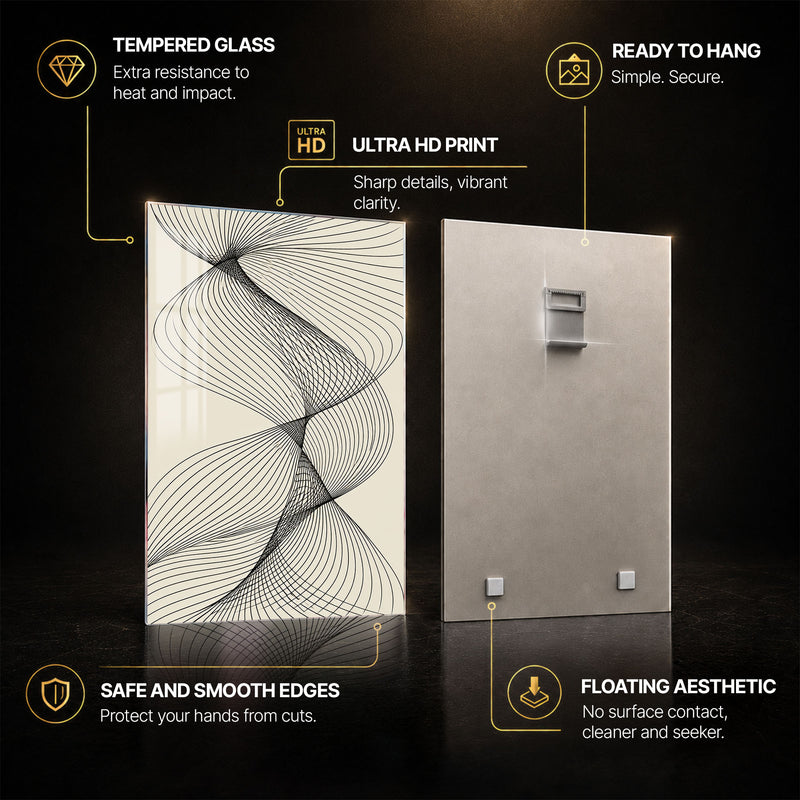 Abstract Flow — tempered glass, ultra HD print, ready to hang