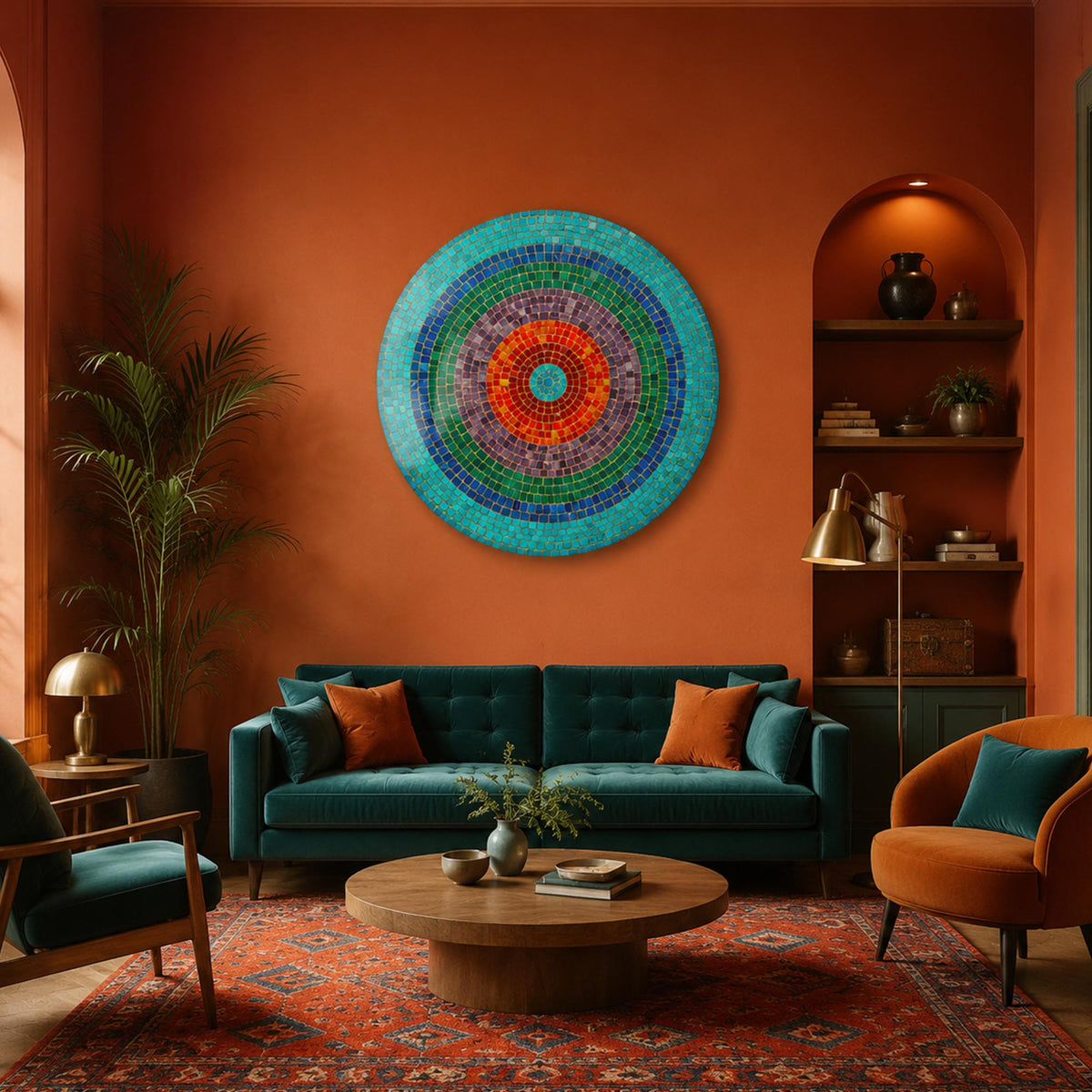 Spectrum Mosaic — tempered glass, ultra HD print, ready to hang