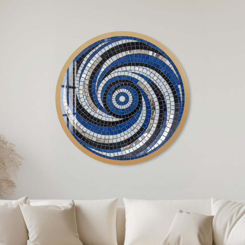 Midnight Mosaic Swirl with gold frame