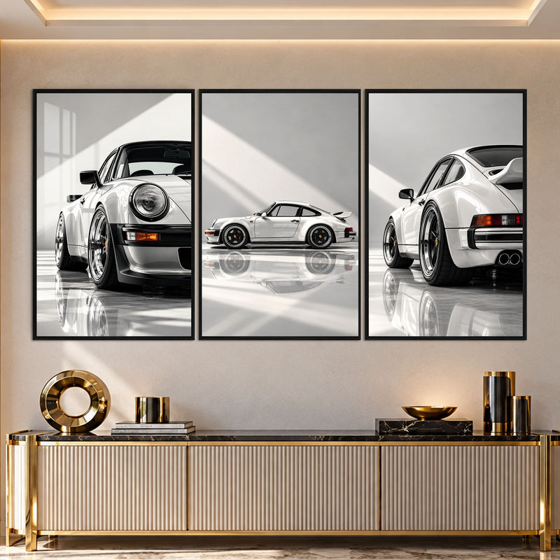 Classic Porsche with black frame