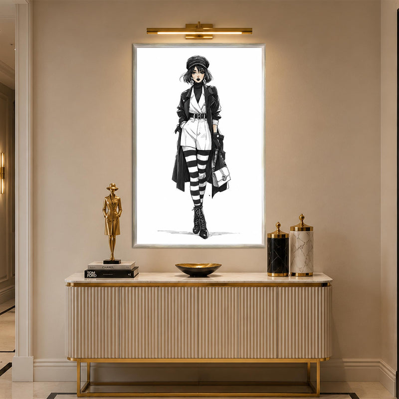 Monochrome Street Muse with silver frame
