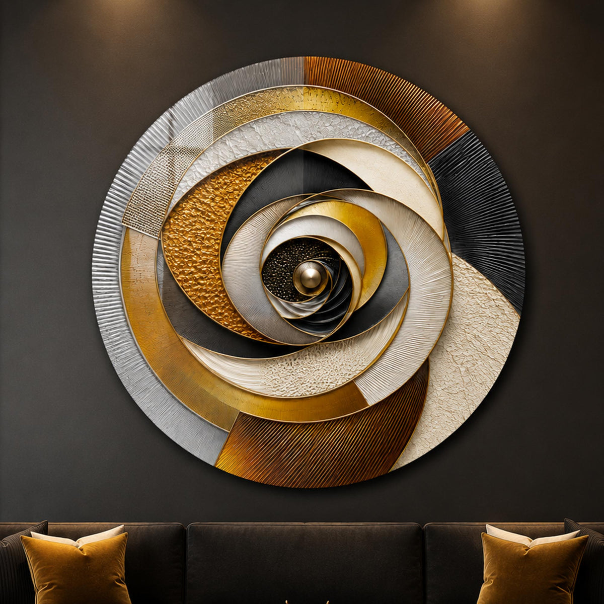 Gilded Spiral in a modern room