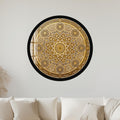 Golden Ivory Mandala with gold frame