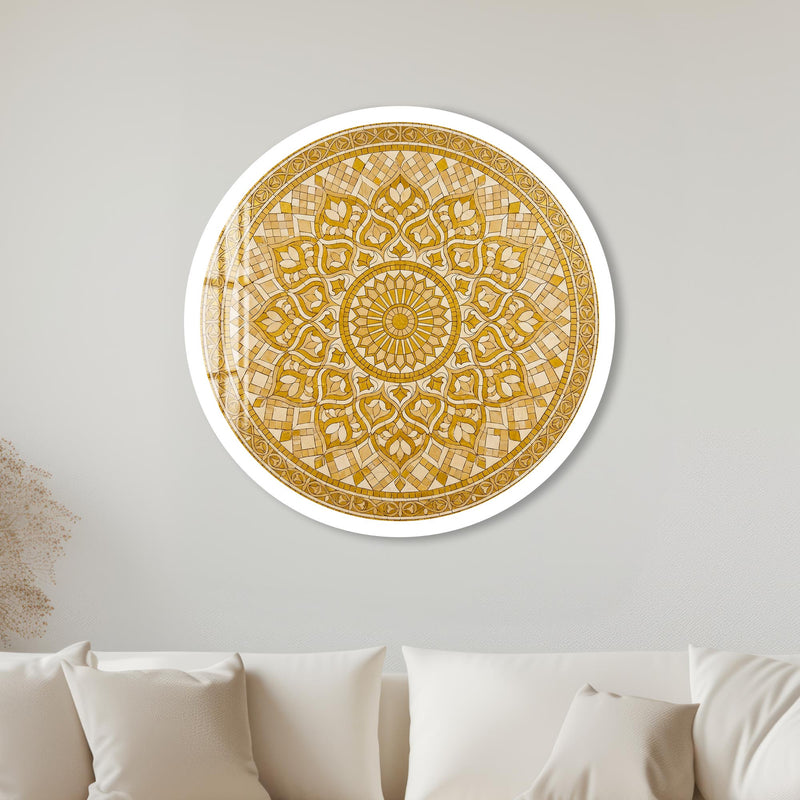 Moroccan Zellige Star Mosaic with white frame
