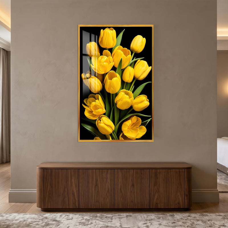 Golden Tulip Bouquet with gold frame