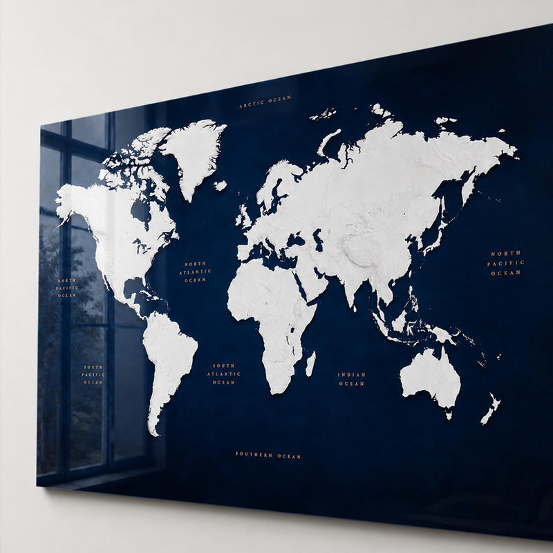 Navy World Map lifestyle view