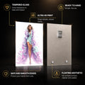 Lavender Runway Muse — tempered glass, ultra HD print, ready to hang
