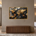 Gilded World Atlas with gold frame