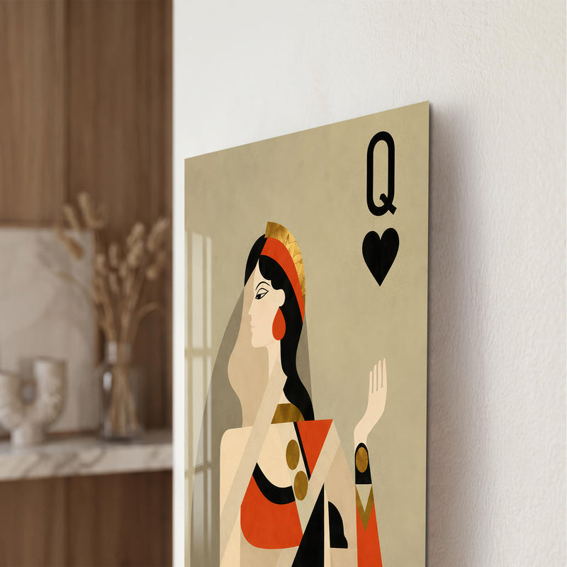 Artronauts Glass Print Queen Of Hearts Glass Wall Art