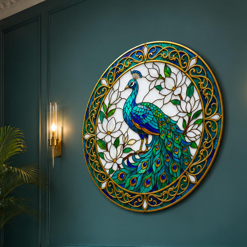 Stained Glass Peacock And Magnolia lifestyle view