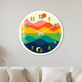 Retro Sunset Waves with white frame