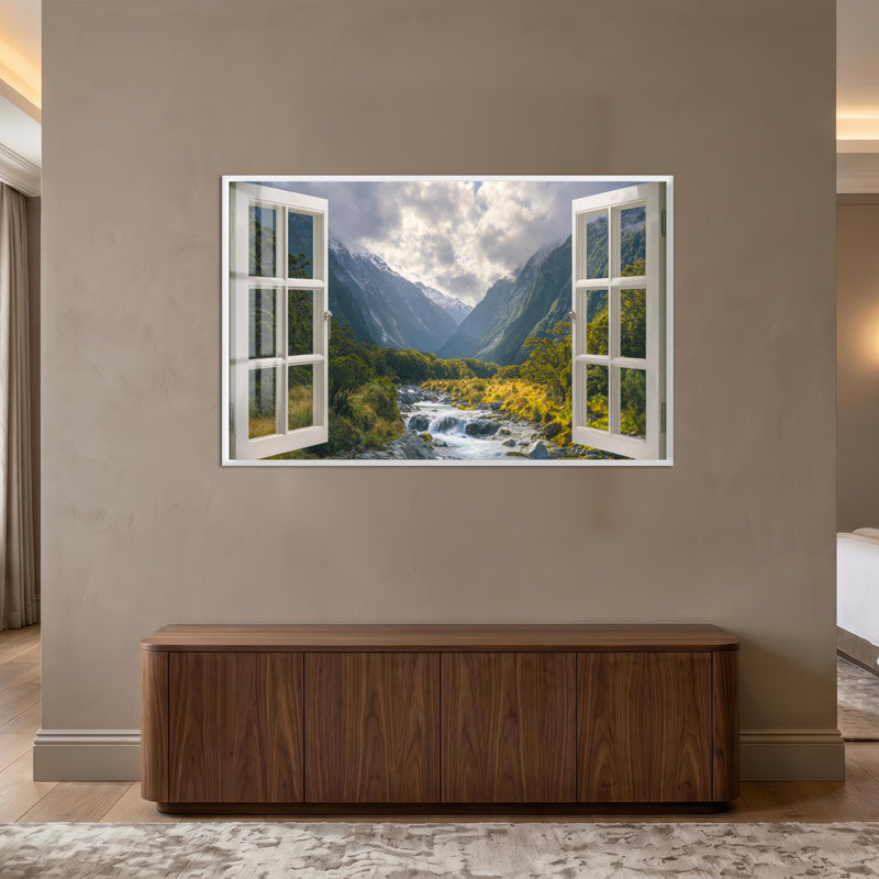 Open Window Valley with white frame