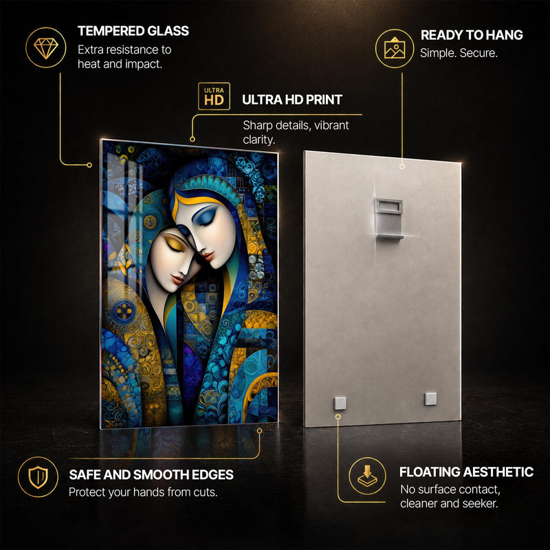 Gilded Kindred — tempered glass, ultra HD print, ready to hang