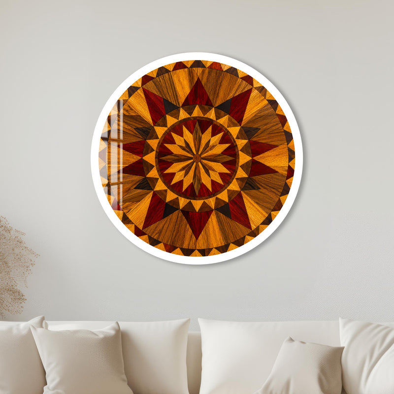 Amber Mosaic Starburst with white frame