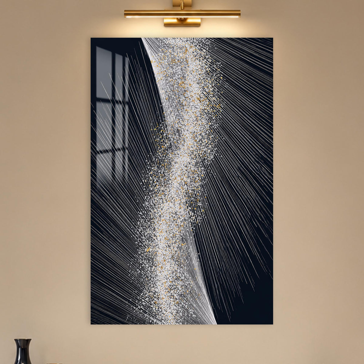 Silver Light Cascade in a modern room