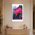 Neon Lotus Revival with silver frame