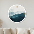 Misty Mountain Layers with white frame