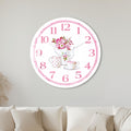 Pink Floral Tea Time with white frame