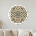 Art Deco Lotus Fan Mandala with white frame